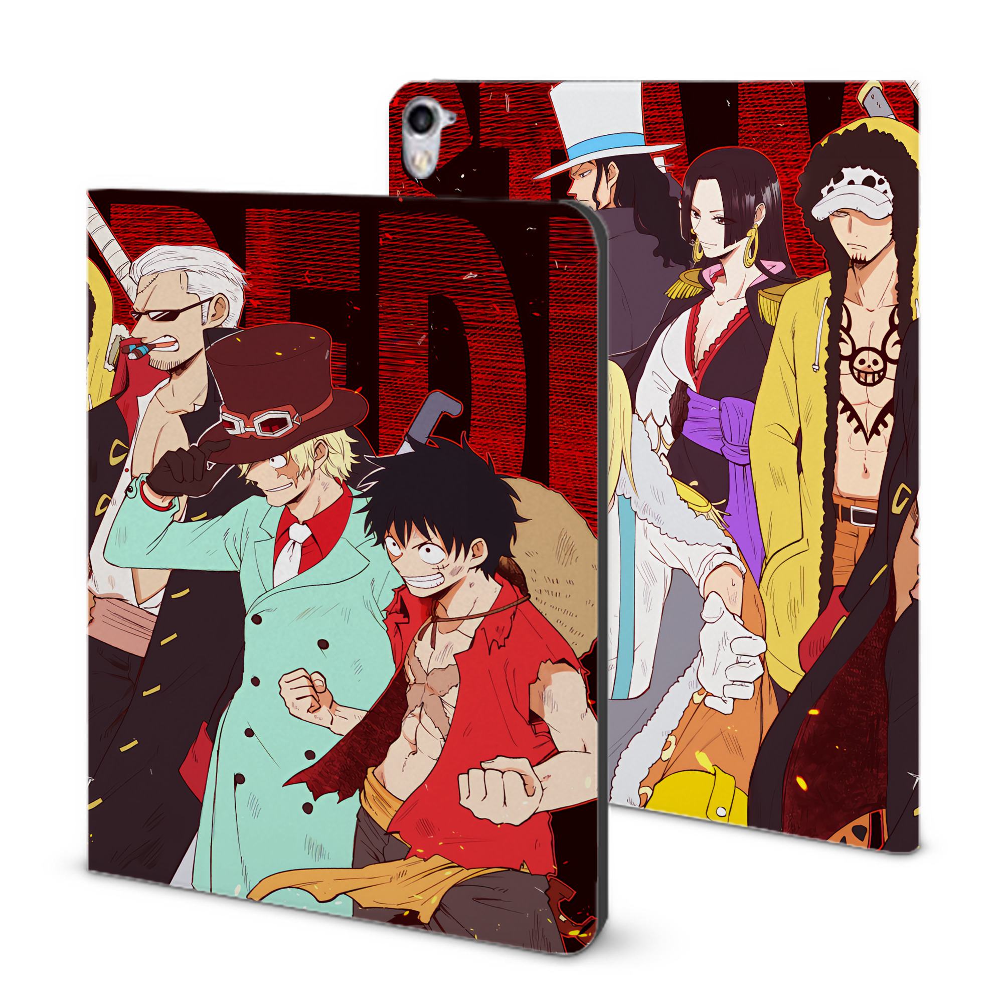 （画像用） ワンピース ONE PIECE IPad ケース ブック型 PUレザー TPU 耐衝撃 軽量 薄型 ペン収納なし 全面保護 IPad 各モデル対応